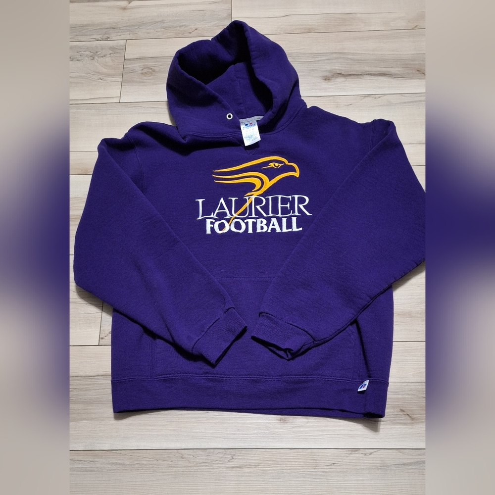 Russell Athletic Laurier Football Purple Hoodie Medium Size